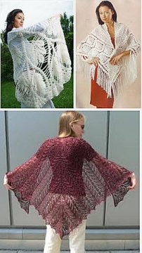 схемы для вязания шали или палантина